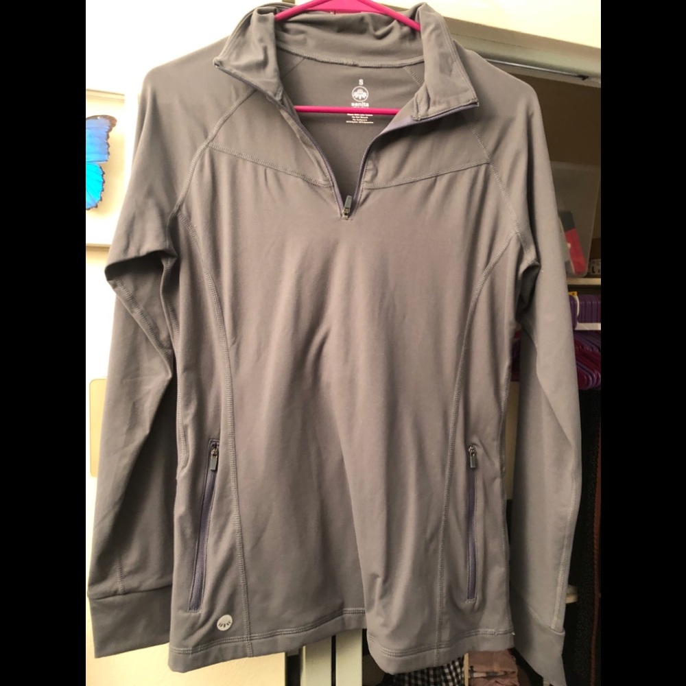 Senita Athletics 3/4 Zip Long Sleeve Top S NWOT